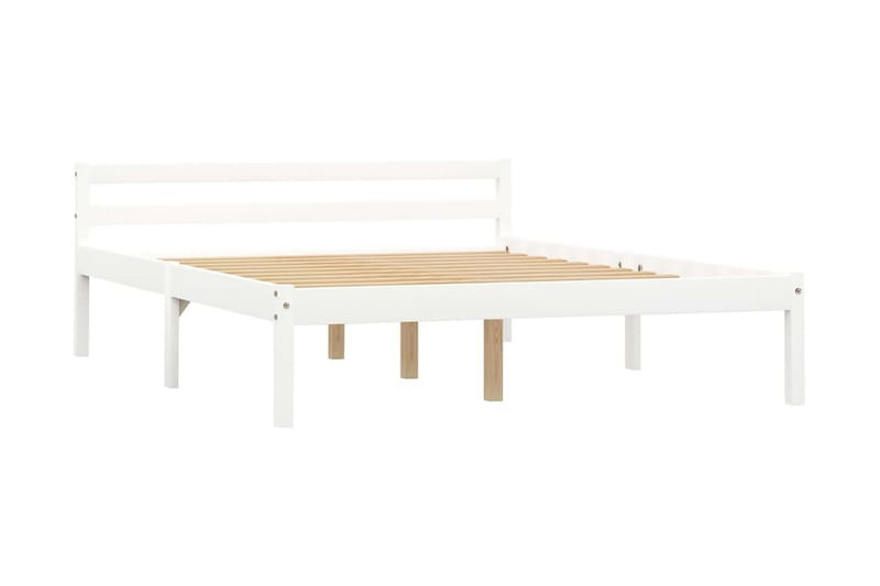 Sängram vit massiv furu 140x200 cm - Vit - Möbler - Sovrum - Sängram & sängstomme