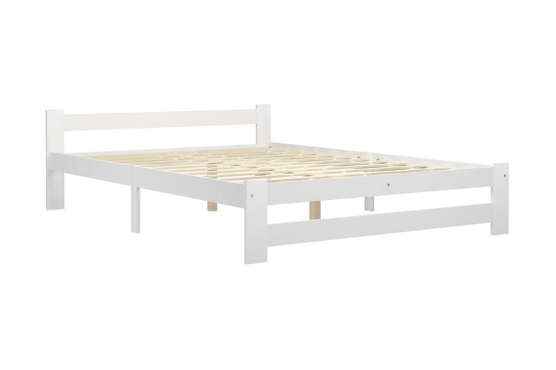 Sängram vit massiv furu 140x200 cm - Vit - Möbler - Sovrum - Sängram & sängstomme