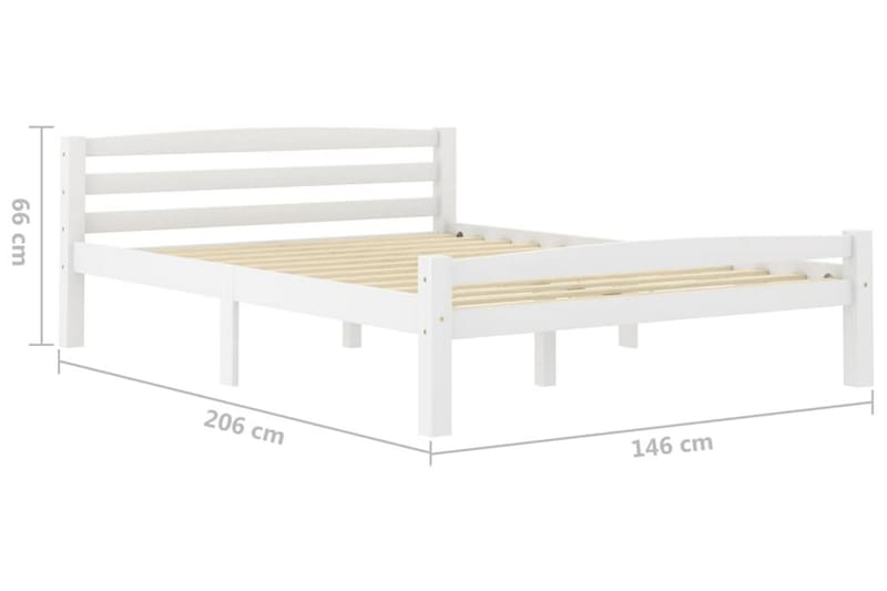 Sängram vit massiv furu 140x200 cm - Vit - Möbler - Sovrum - Sängram & sängstomme