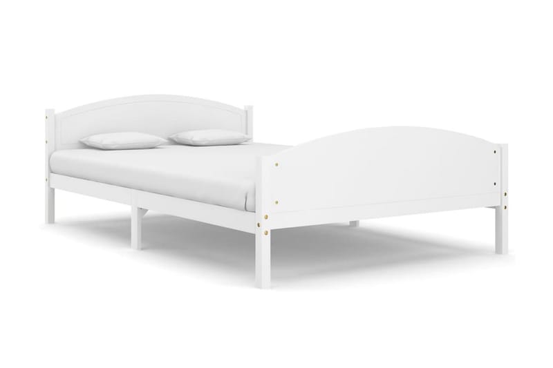 Sängram vit massiv furu 140x200 cm - Vit - Möbler - Sovrum - Sängram & sängstomme