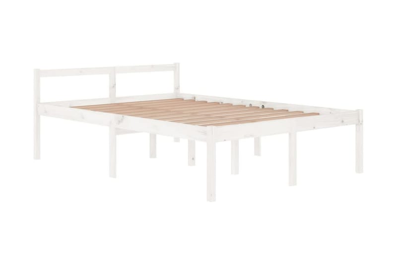 Sängram vit massiv furu 140x200 cm - Vit - Möbler - Sovrum - Sängram & sängstomme