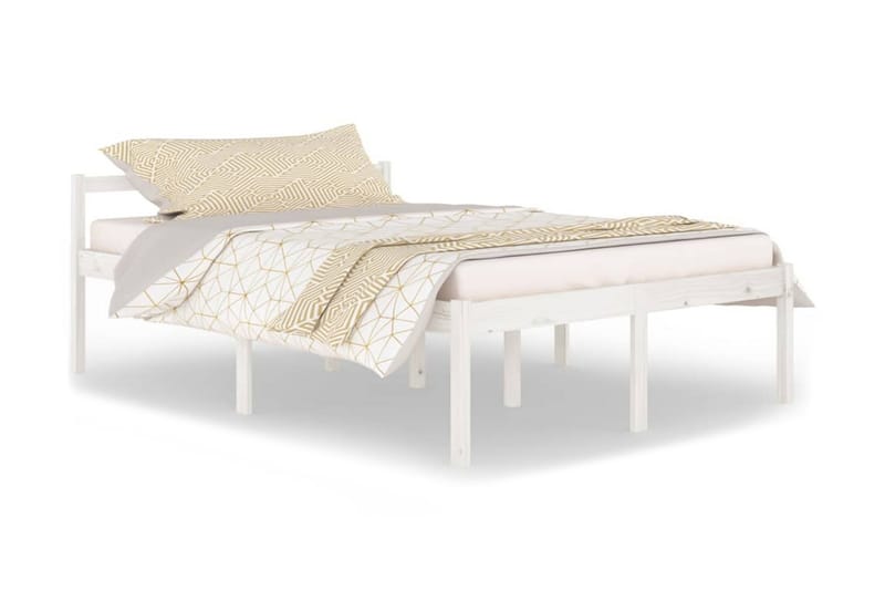 Sängram vit massiv furu 140x200 cm - Vit - Möbler - Sovrum - Sängram & sängstomme