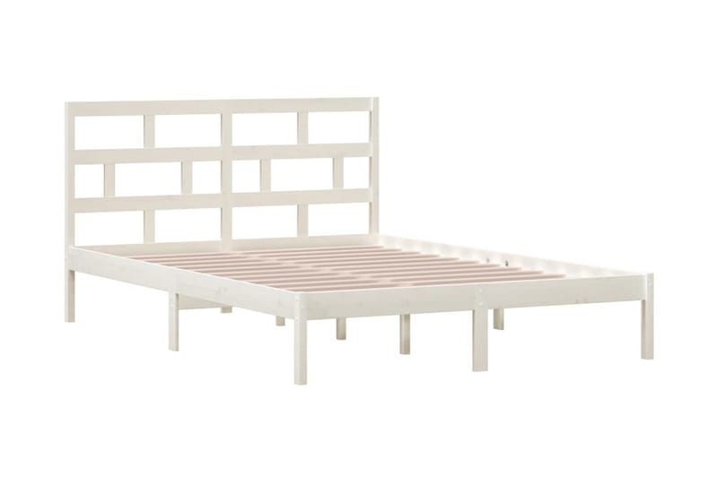Sängram vit massiv furu 140x200 cm - Vit - Möbler - Sovrum - Sängram & sängstomme