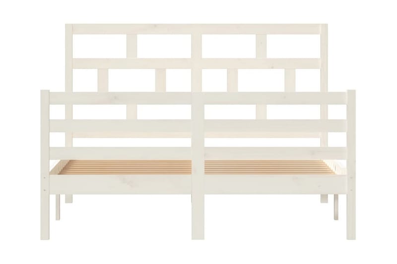 Sängram vit massiv furu 140x200 cm - Vit - Möbler - Sovrum - Sängram & sängstomme