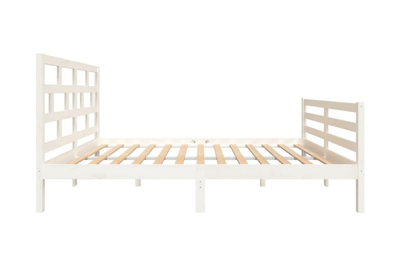 Sängram vit massiv furu 140x200 cm - Vit - Möbler - Sovrum - Sängram & sängstomme