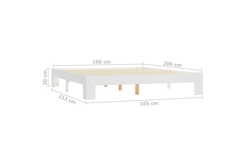 Sängram vit massiv furu 160x200 cm - Vit - Möbler - Sovrum - Sängram & sängstomme