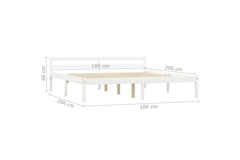 Sängram vit massiv furu 180x200 cm - Vit - Möbler - Sovrum - Sängram & sängstomme