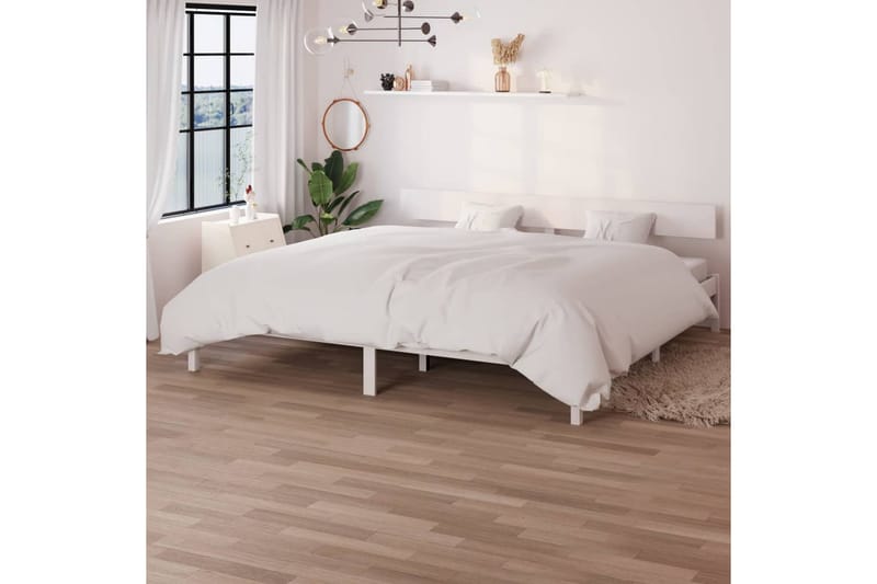 Sängram vit massiv furu 180x200 cm - Vit - Möbler - Sovrum - Sängram & sängstomme