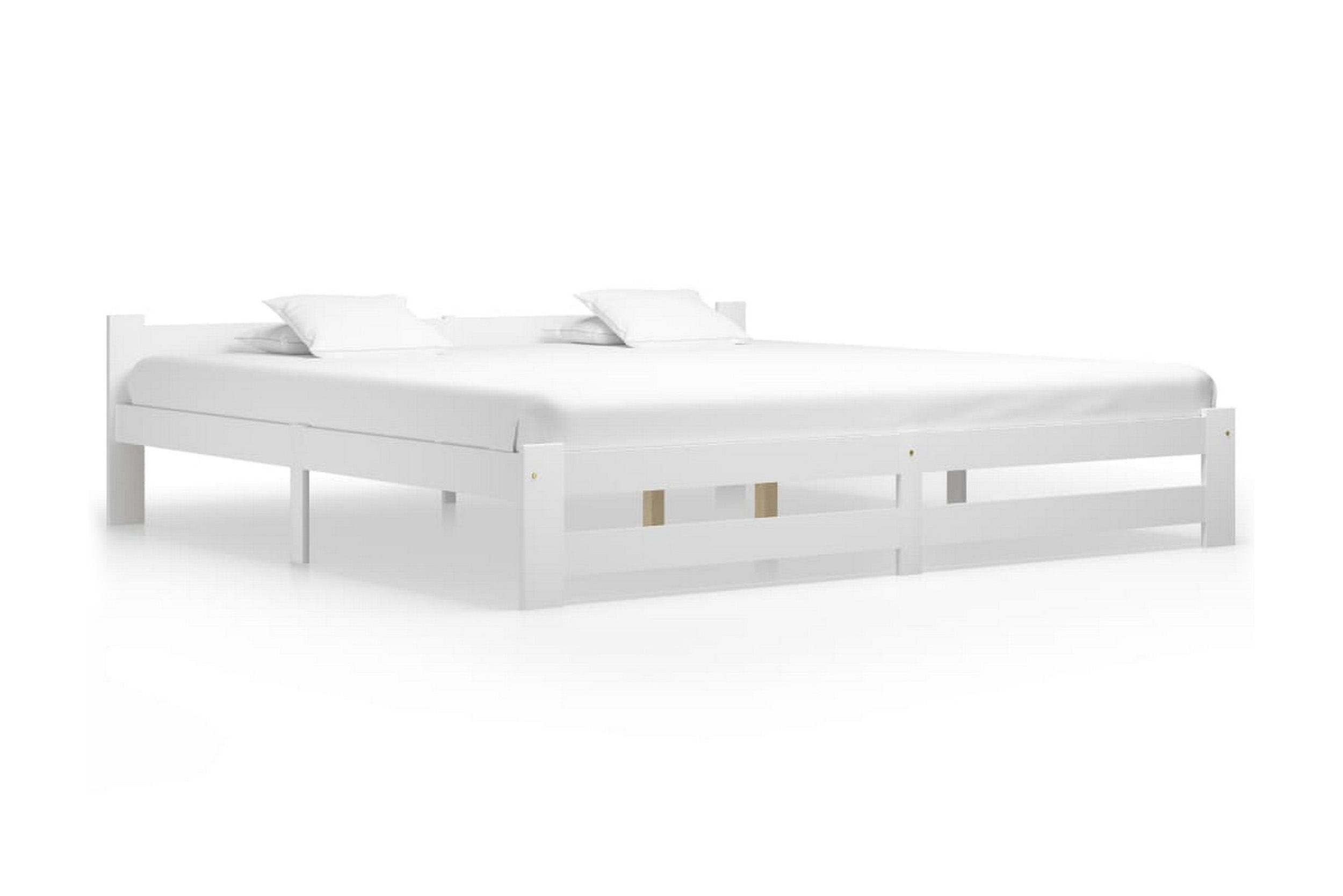 sängram vit massiv furu 200x200 cm - vit