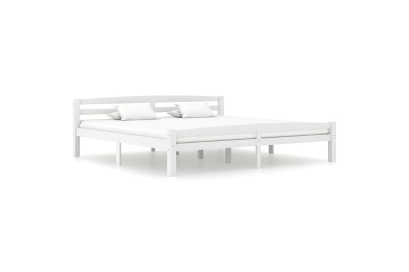 Sängram vit massiv furu 200x200 cm - Vit - Möbler - Sovrum - Sängram & sängstomme