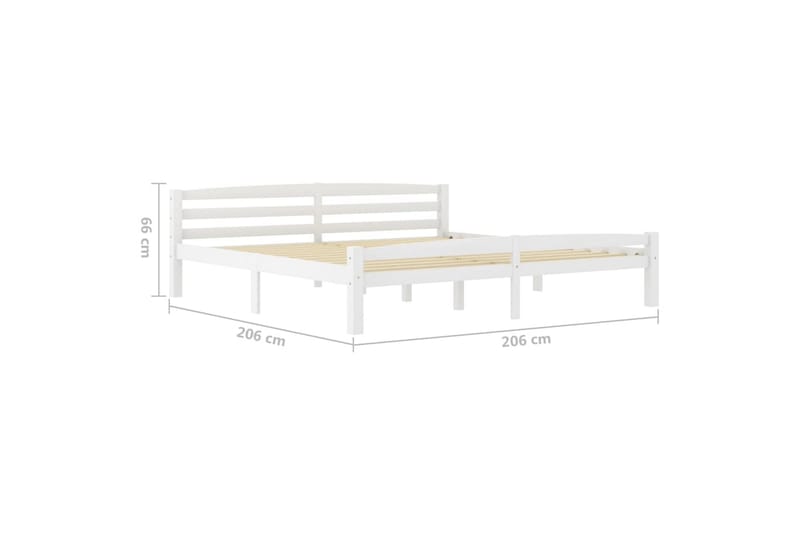 Sängram vit massiv furu 200x200 cm - Vit - Möbler - Sovrum - Sängram & sängstomme