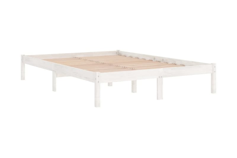 Sängram vit massiv furu 200x200 cm - Vit - Möbler - Sovrum - Sängram & sängstomme