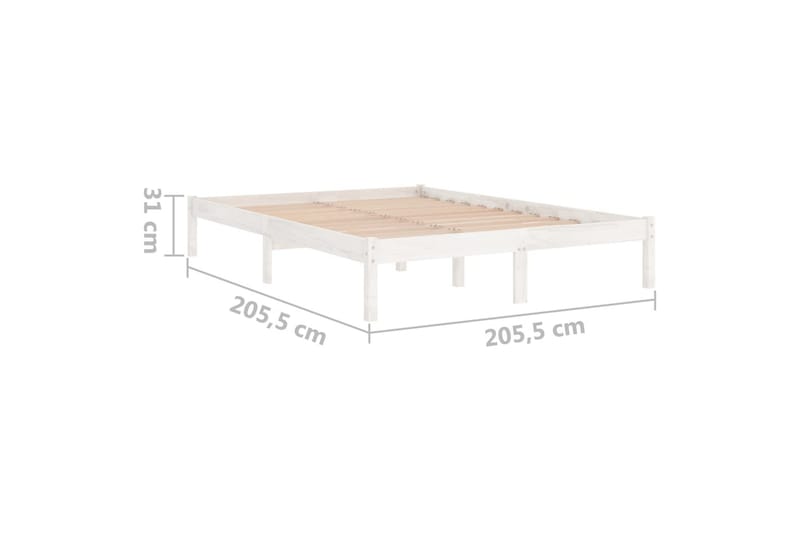 Sängram vit massiv furu 200x200 cm - Vit - Möbler - Sovrum - Sängram & sängstomme