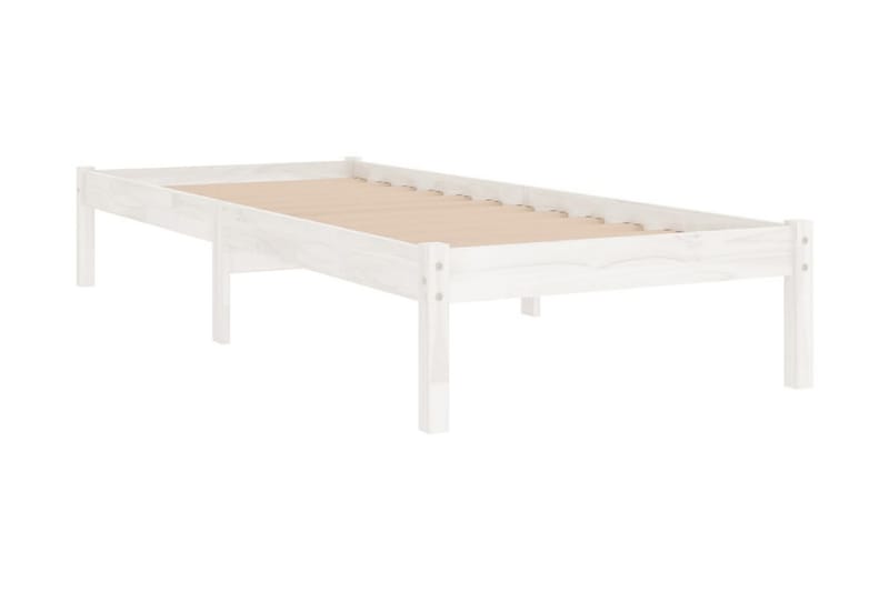 Sängram vit massiv furu 75x190 cm - Vit - Möbler - Sovrum - Sängram & sängstomme