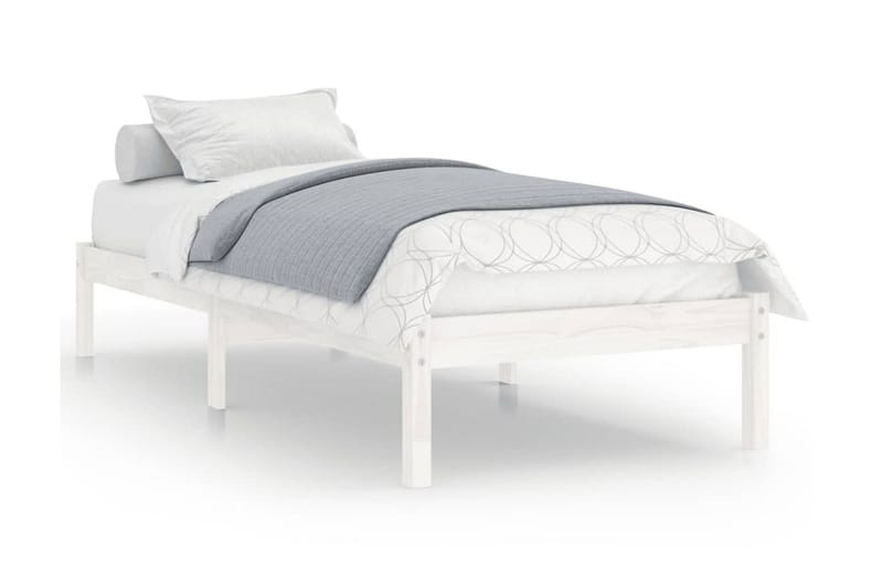 Sängram vit massiv furu 75x190 cm - Vit - Möbler - Sovrum - Sängram & sängstomme