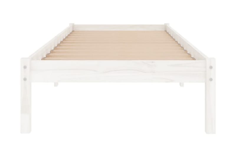 Sängram vit massiv furu 75x190 cm - Vit - Möbler - Sovrum - Sängram & sängstomme