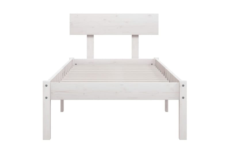 Sängram vit massiv furu 90x190 cm - Vit - Möbler - Sovrum - Sängram & sängstomme