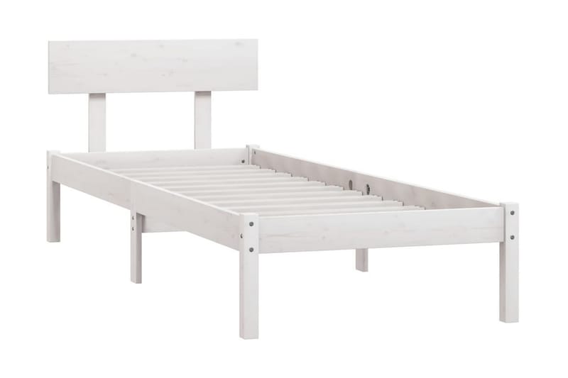 Sängram vit massiv furu 90x190 cm - Vit - Möbler - Sovrum - Sängram & sängstomme