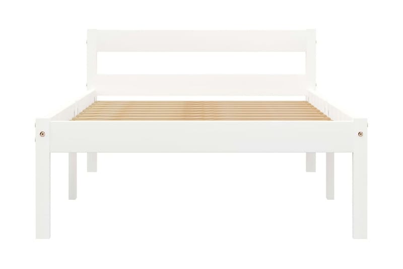 Sängram vit massiv furu 90x200 cm - Vit - Möbler - Sovrum - Sängram & sängstomme