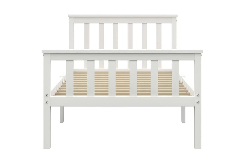 Sängram vit massiv furu 90x200 cm - Vit - Möbler - Sovrum - Sängram & sängstomme