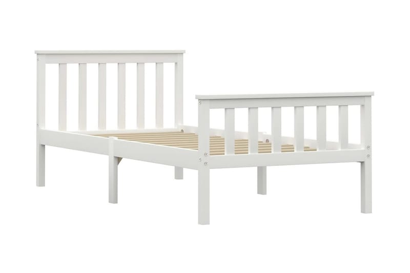 Sängram vit massiv furu 90x200 cm - Vit - Möbler - Sovrum - Sängram & sängstomme