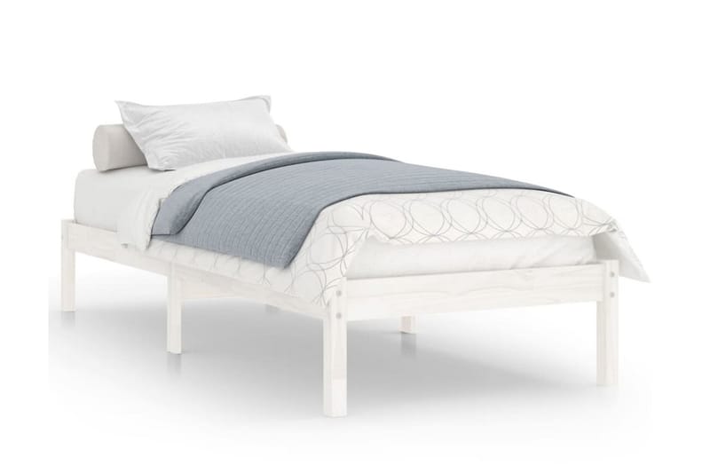 Sängram vit massiv furu 90x200 cm - Vit - Möbler - Sovrum - Sängram & sängstomme