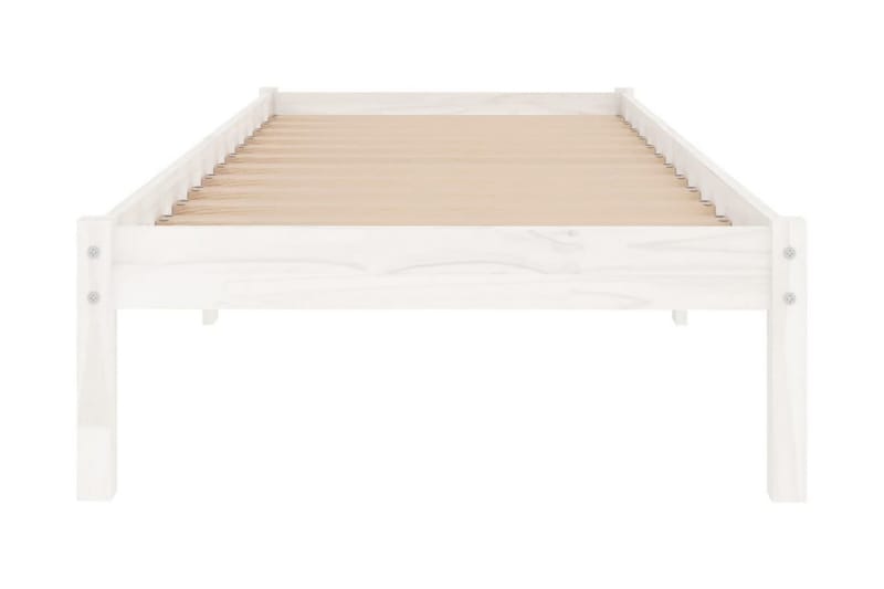 Sängram vit massiv furu 90x200 cm - Vit - Möbler - Sovrum - Sängram & sängstomme