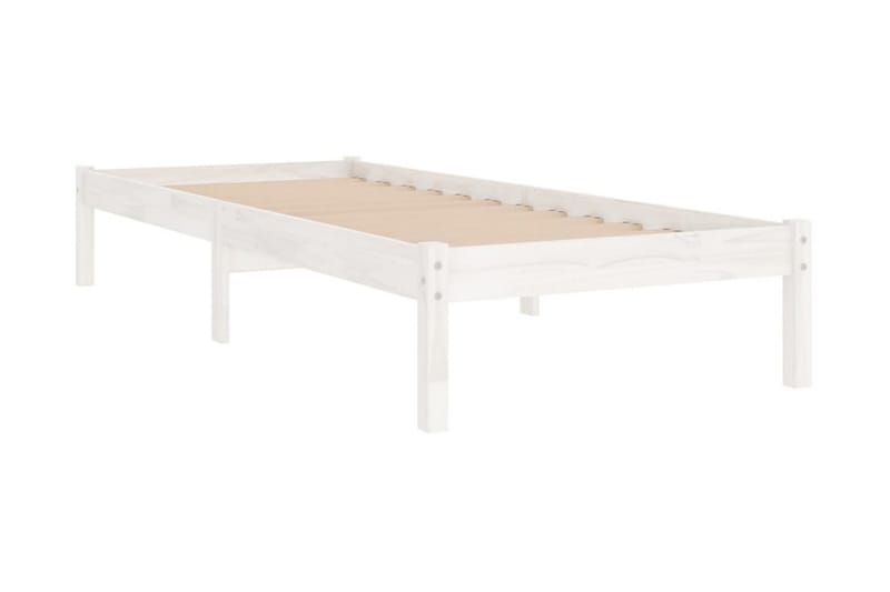 Sängram vit massiv furu 90x200 cm - Vit - Möbler - Sovrum - Sängram & sängstomme
