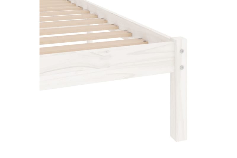 Sängram vit massiv furu 90x200 cm - Vit - Möbler - Sovrum - Sängram & sängstomme