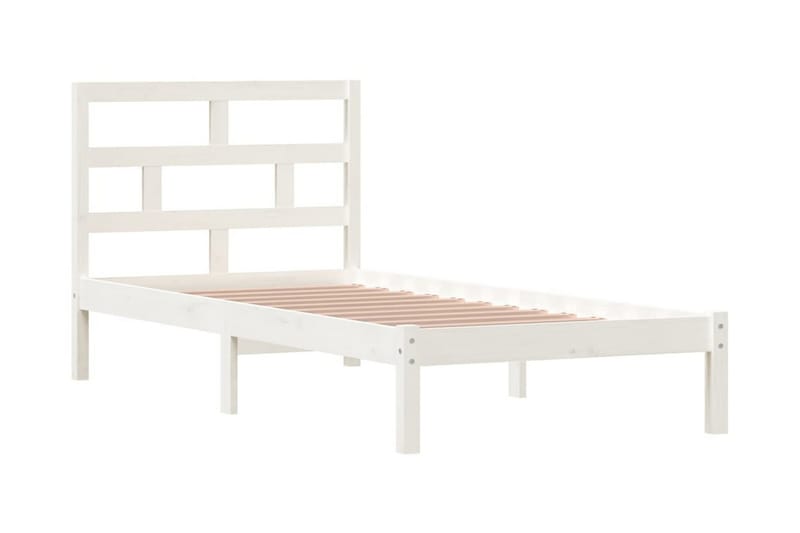 Sängram vit massiv furu 90x200 cm - Vit - Möbler - Sovrum - Sängram & sängstomme
