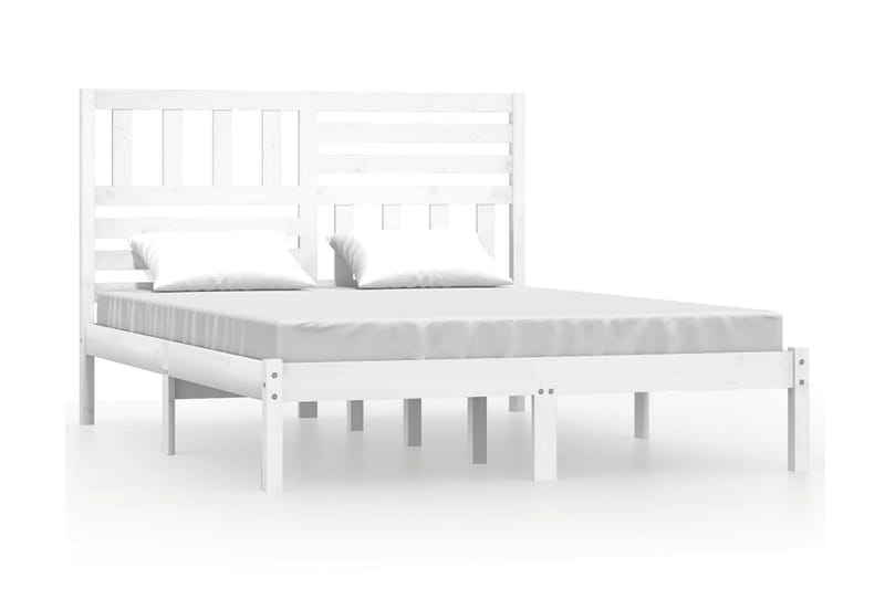 Sängram vit massivt furu 140x190 cm - Vit - Möbler - Sovrum - Sängram & sängstomme