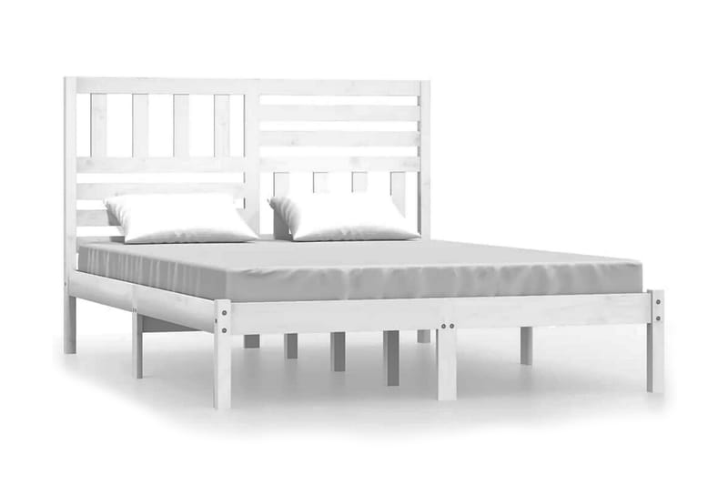 Sängram vit massivt furu 140x200 cm - Vit - Möbler - Sovrum - Sängram & sängstomme