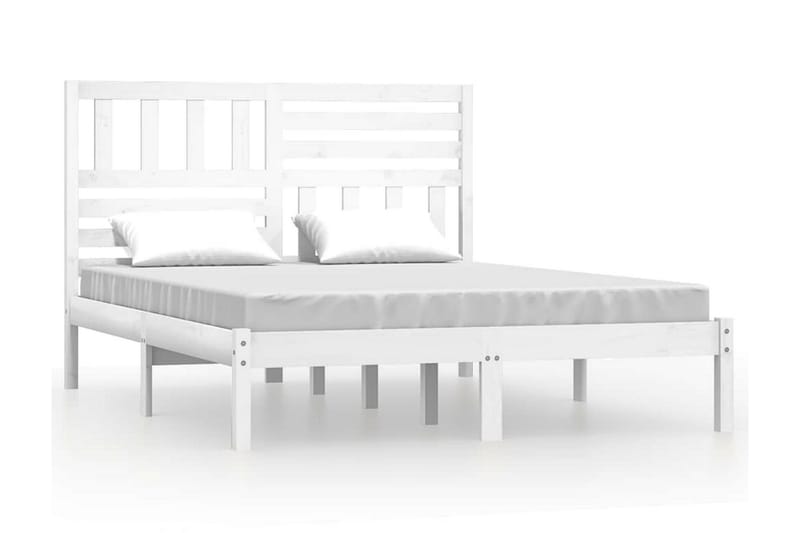 Sängram vit massivt furu 160x200 cm - Vit - Möbler - Sovrum - Sängram & sängstomme