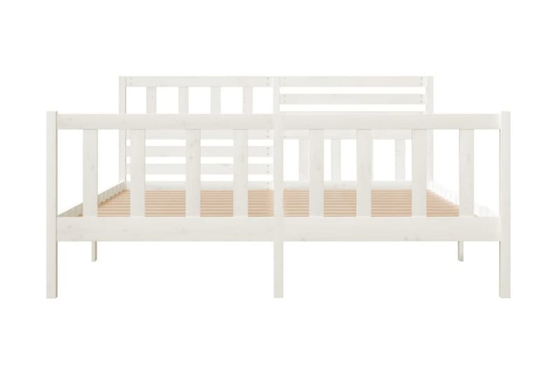 Sängram vit massivt trä 120x200 cm - Vit - Möbler - Sovrum - Sängram & sängstomme