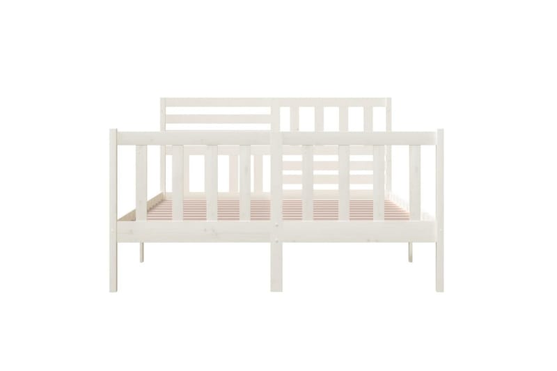 Sängram vit massivt trä 150x200 cm - Vit - Möbler - Sovrum - Sängram & sängstomme