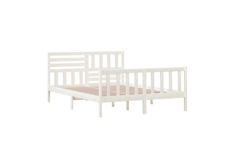 Sängram vit massivt trä 150x200 cm - Vit - Möbler - Sovrum - Sängram & sängstomme