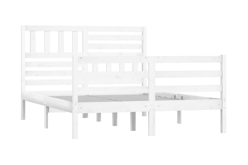 Sängram vit massivt trä 160x200 cm - Vit - Möbler - Sovrum - Sängram & sängstomme