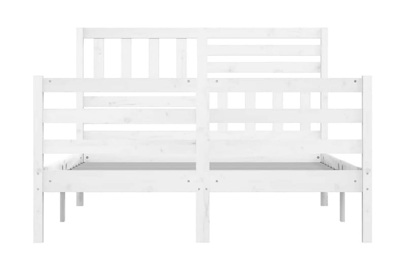 Sängram vit massivt trä 160x200 cm - Vit - Möbler - Sovrum - Sängram & sängstomme
