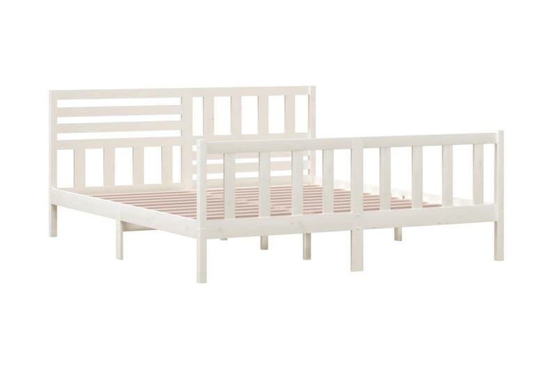 Sängram vit massivt trä 180x200 cm - Vit - Möbler - Sovrum - Sängram & sängstomme