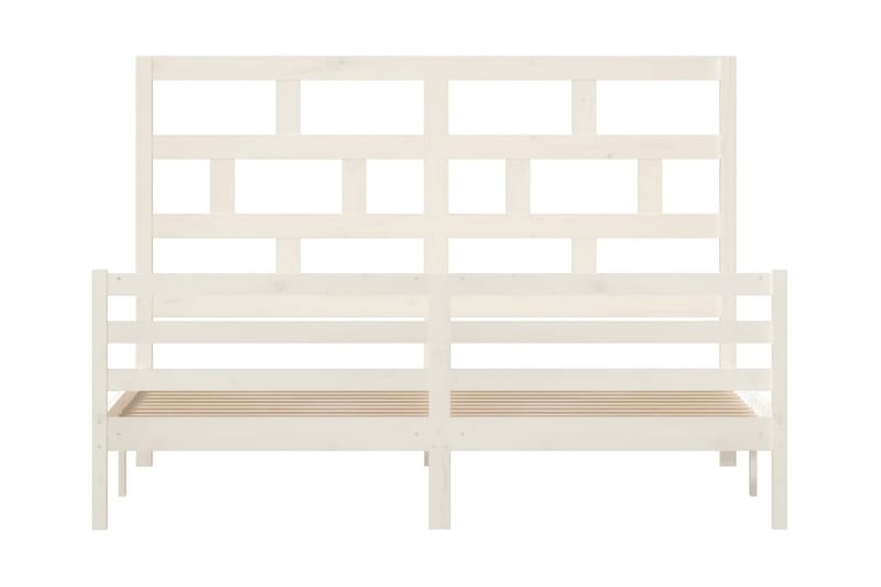 Sängram vit massivt trä 180x200 cm - Vit - Möbler - Sovrum - Sängram & sängstomme