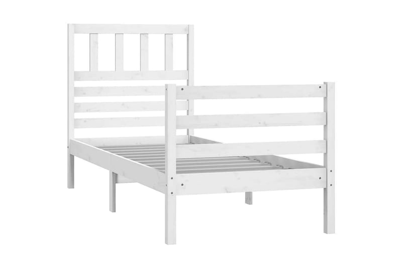 Sängram vit massivt trä 75x190 cm liten enkelsäng - Vit - Möbler - Sovrum - Sängram & sängstomme