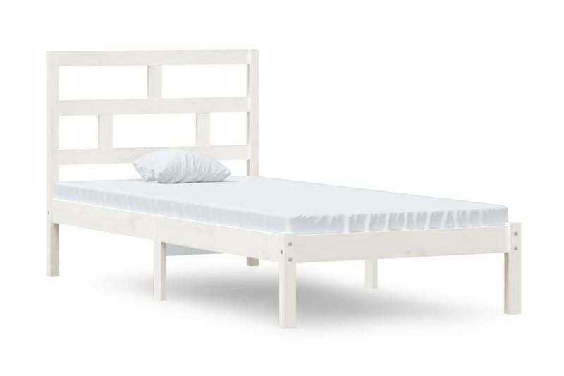 Sängram vit massivt trä 90x190 cm enkelsäng - Vit - Möbler - Sovrum - Sängram & sängstomme