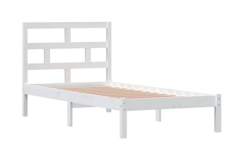 Sängram vit massivt trä 90x190 cm enkelsäng - Vit - Möbler - Sovrum - Sängram & sängstomme