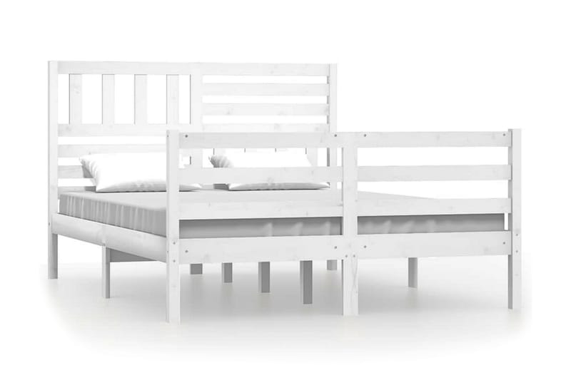 Sängram vit massivt trä furu 120x190 cm - Vit - Möbler - Sovrum - Sängram & sängstomme