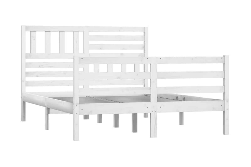 Sängram vit massivt trä furu 120x190 cm - Vit - Möbler - Sovrum - Sängram & sängstomme