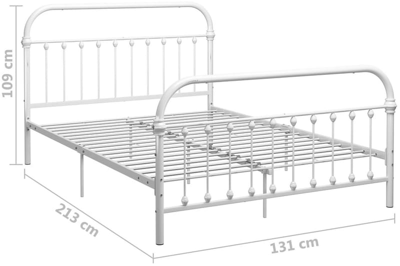 Sängram vit metall 120x200 cm - Vit - Möbler - Sovrum - Sängram & sängstomme