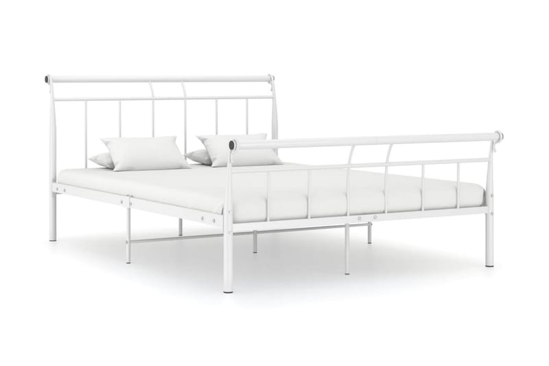 Sängram vit metall 140x200 cm - Vit - Möbler - Sovrum - Sängram & sängstomme