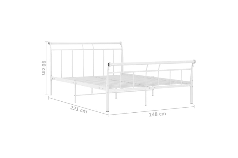 Sängram vit metall 140x200 cm - Vit - Möbler - Sovrum - Sängram & sängstomme