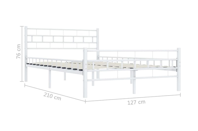 Sängram vit metall 160x200 cm - Vit - Möbler - Sovrum - Sängram & sängstomme