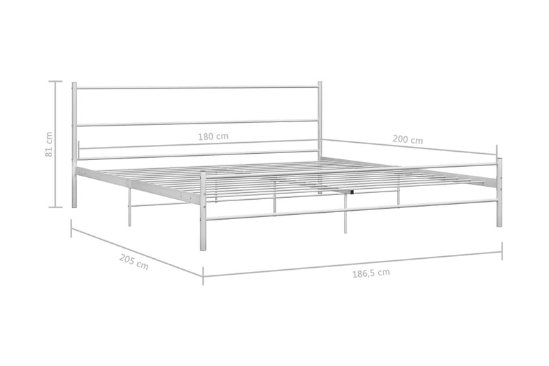 Sängram vit metall 180x200 cm - Vit - Möbler - Sovrum - Sängram & sängstomme